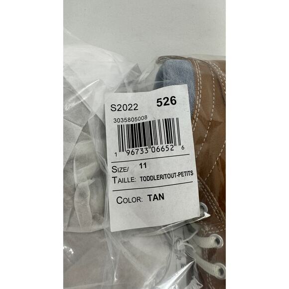 The Childrens Place Toddler Boys Lace Up Hi Top Boots Tan Size 11 New - Picture 7 of 8